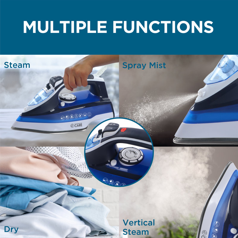 CCSC Series Commercial Care 1600 Watts Iron with Self-Cleaning, Blue