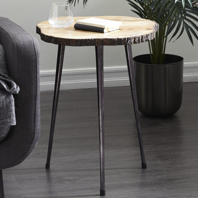 Table de bout en bois massif à 3 pieds Barret