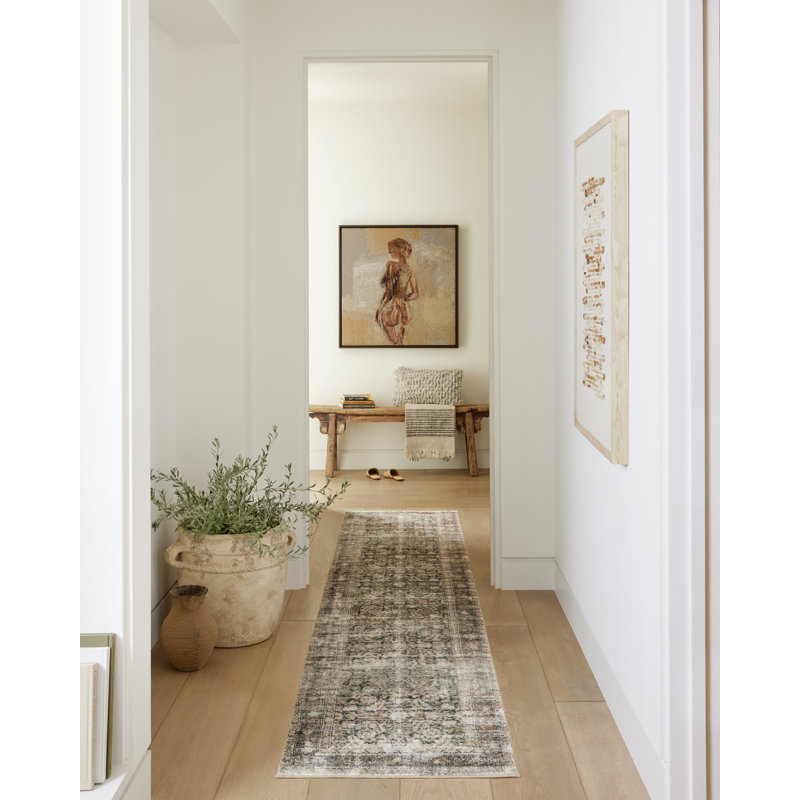 Amber Lewis x Loloi Morgan Navy / Sand Area Rug feat. CloudPile, Runner 2'3" x 7'6"