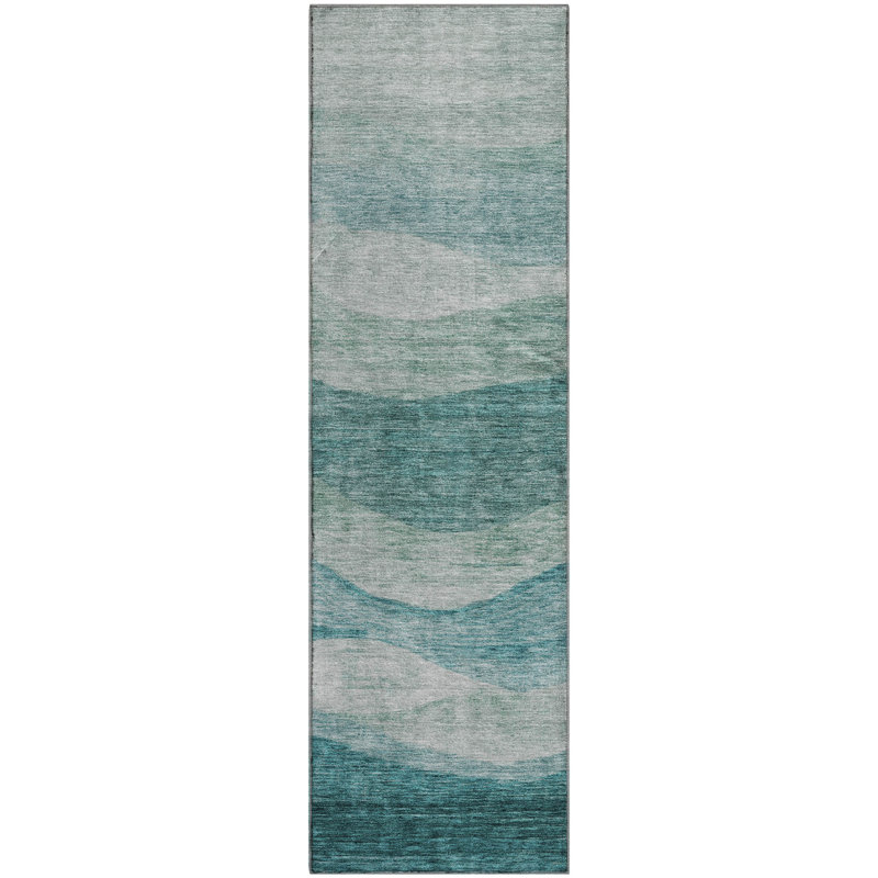 Premium Machine Washable Krause AMF1141 Swirls Rug, Tapis de couloir 2 pi 3 po x 7 pi 6 po
