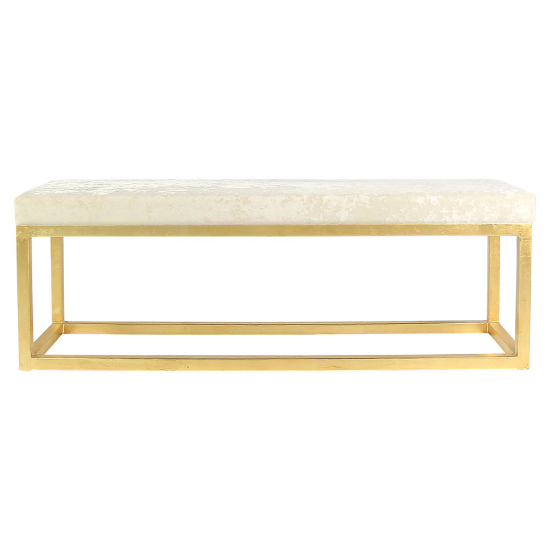 Upholstered Bench, Gold Leaf/Ivory