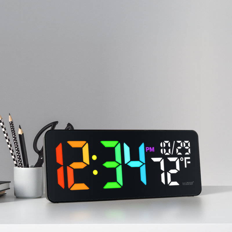 Color Changing LED Clock with Indoor Temperature