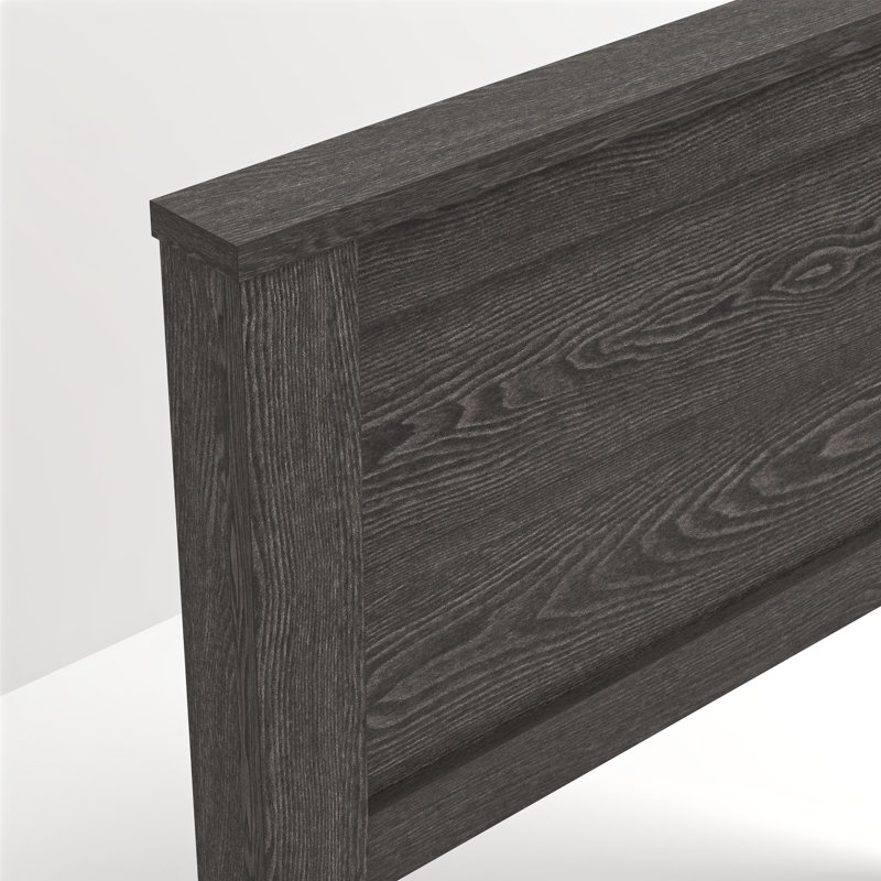 Tevrat Panel Headboard, Dark Grey Oak, Twin