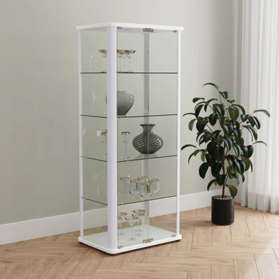 Vitrine blanche à 5 tablettes