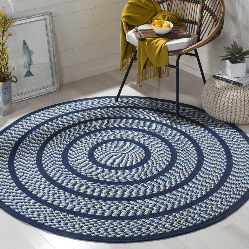 Georgina Hand Woven Performance Abstract Rug, Round 5'