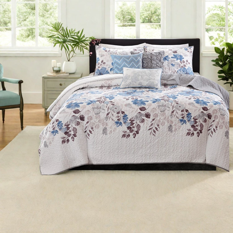 Reversible Bedding Sets, King Cal King Microfiber Floral, Modern Home