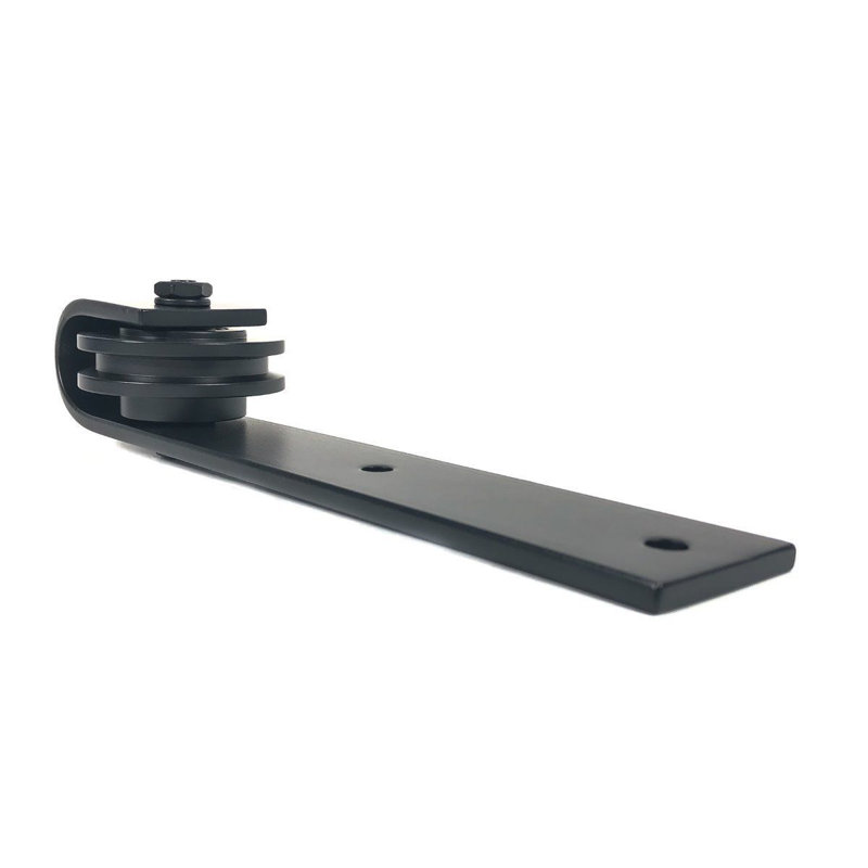 Black Square End Rolling Barn Door Hardware Kit with 60" Track