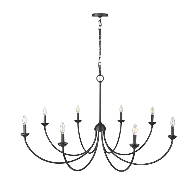 Huxley 8 - Light 52" Wide Chandelier, Matte Black