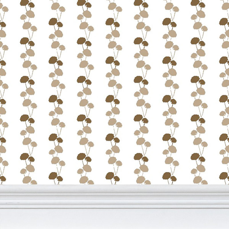 Dahlia Vine Luxury Wallpaper, Cellulose/Polyester, Brown