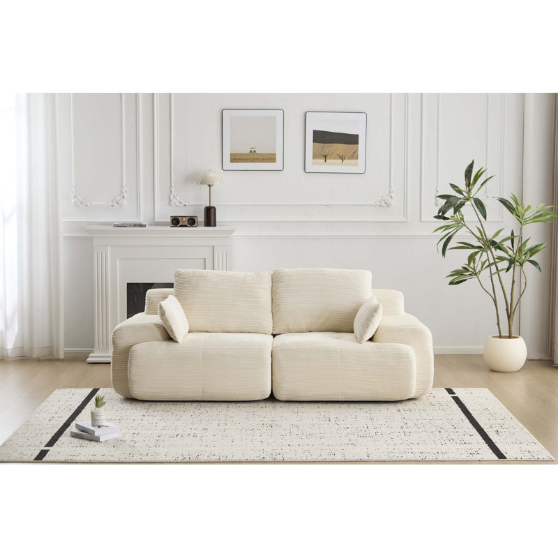 Canapé 84,25 po Corduroy, Beige