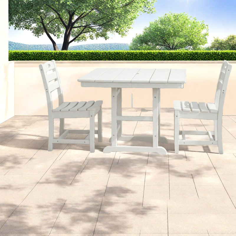 Ensembles de salle à manger de patio compacts, ensemble bistro 3 pièces Hdpe moderne pour balcon