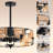 Gejza 19.29" Black Farmhouse Caged Chandelier Ceiling Fan with Light Kit and Remote
