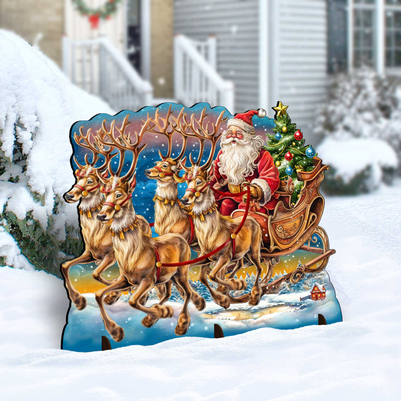 Figurine Père Noël en traîneau