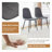5-Piece Modern Rectangular Wood Dining Set with Geometric Metal Base and Upholstered Chairs-722098011-722098009