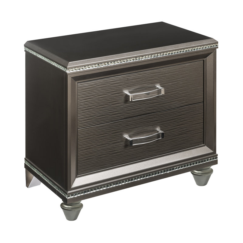 Table de chevet, champagne foncé