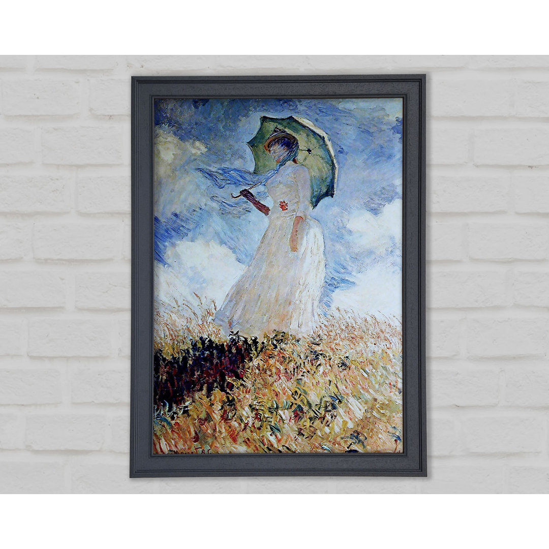 Gerahmtes Wandbild Madame Monet Umbrella von Monet