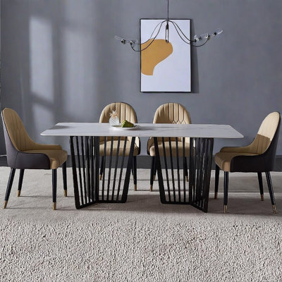 Rectangular design sintered stone dining table