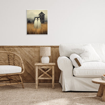Plaque murale Spooky Farmhouse Ghost Duo, design par LSR Design Studio