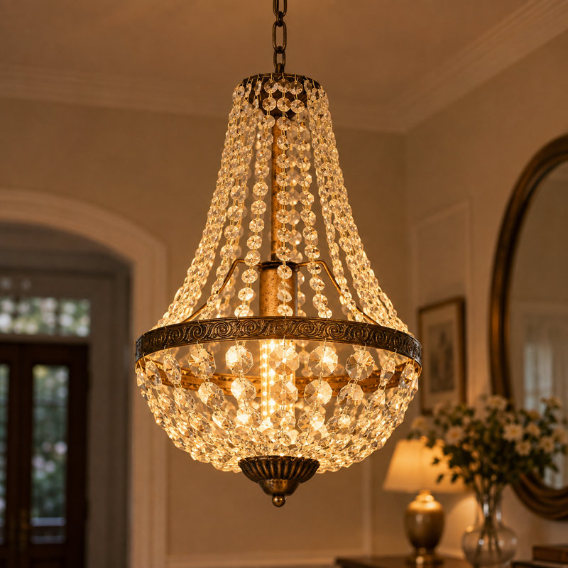 1 - Light Chandelier, Gold
