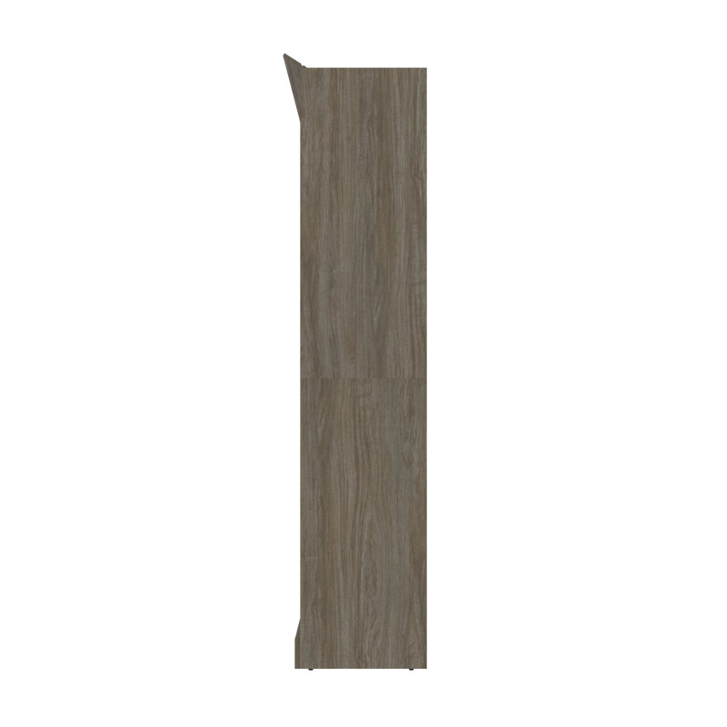 Lit escamotable avec rangement bas Alvaretta, Noyer gris