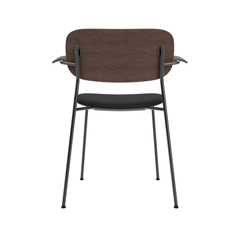 Co Upholstered Arm Chair, Bouclé 02 Acrylic, Black, Dark Stained Oak