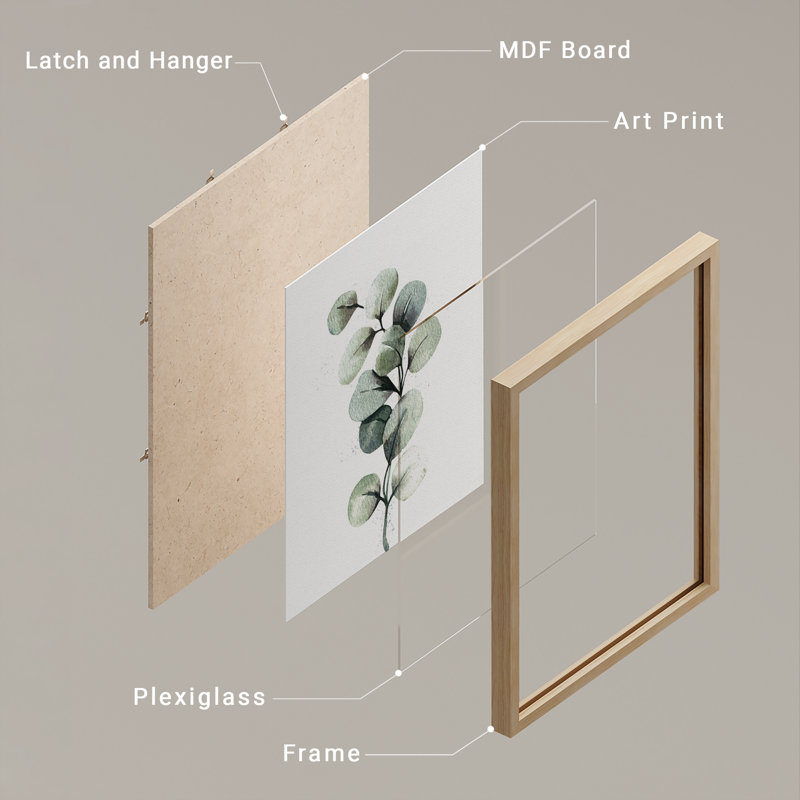 Feuilles de plantes, œuvre d'art moderne, impressions encadrées, affiches, petit art mural de salle de bain, Naturel