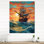 Jaisey - Horloge murale de plage moderne surdimensionnée