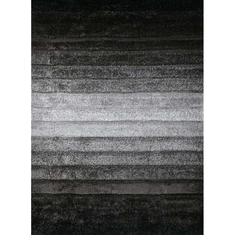 Tapis à poils longs noir et gris NYC Performance, Rectangle 5 pi 3 po x 7 pi 2 po