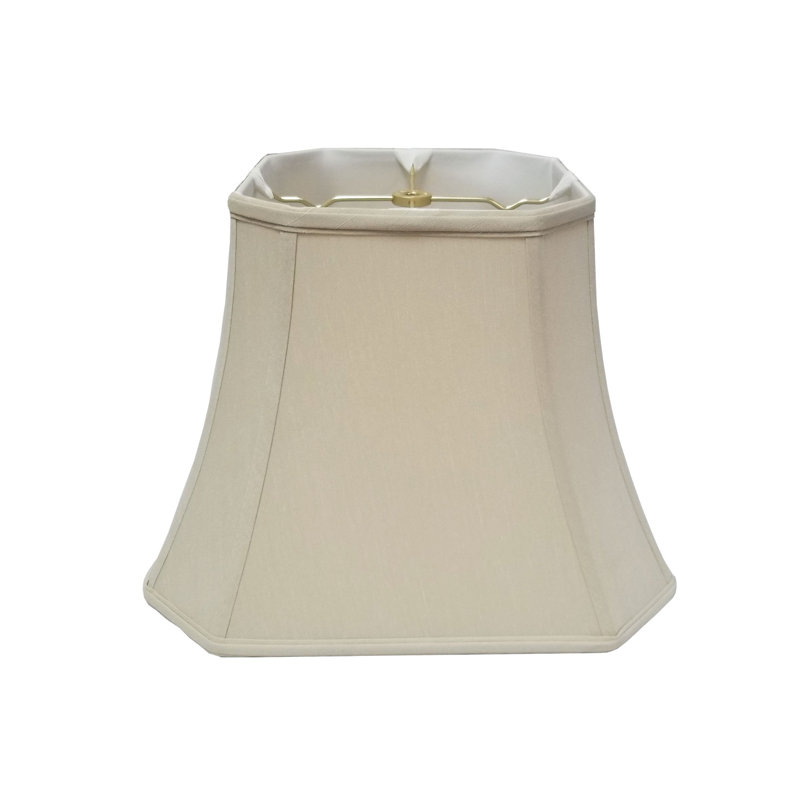 Abat-jour cloche en soie / shantung (araignée), Beige, H 13 po x l 16 po x P 16 po