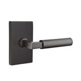 Round Privacy (Bed & Bath) Door Lever with Rectangle Rosette