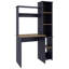 Bureau d'écriture Versalles, bureau de studio ou de bureau moderne, deux tablettes supérieures et cinq tablettes ouvertes latérales pour l'organisation de livres, chêne naturel