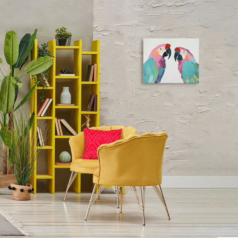 Toile aras exotique pastel, design par Sissi et Seb, H 16 po x l 20 po