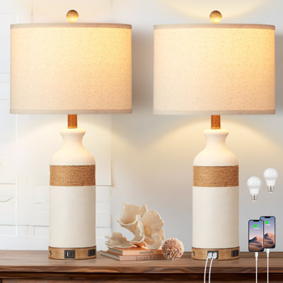 Lampe de table en résine Madysan USB