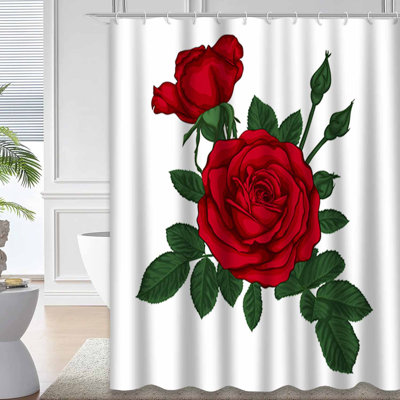Beautiful Bouquet Red Roses Leaves Floral Greeting Invitation Birthday with 12 Hooks