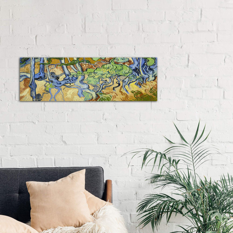 Tree-Roots by Vincent Van Gogh - Panoramic Painting on Canvas, 30.48 cm H x 91.44 cm W x 1.91 cm D, Wrapped Canvas