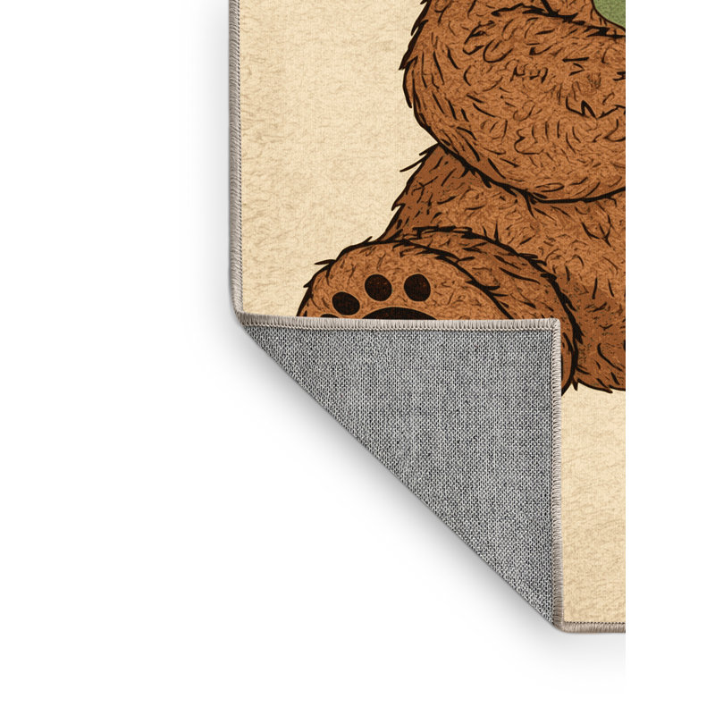 Tapis abstrait moderne et contemporain lavable à la machine Midtown St Patties - Beige, 8 x 10