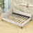 Linen Upholstered L-Shaped Daybed with Semi-Enclosed Design-1002139274-1002139318