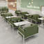 Modern Simple Restaurant Cafe Green Benches Faux Leather Upholstered Bench
