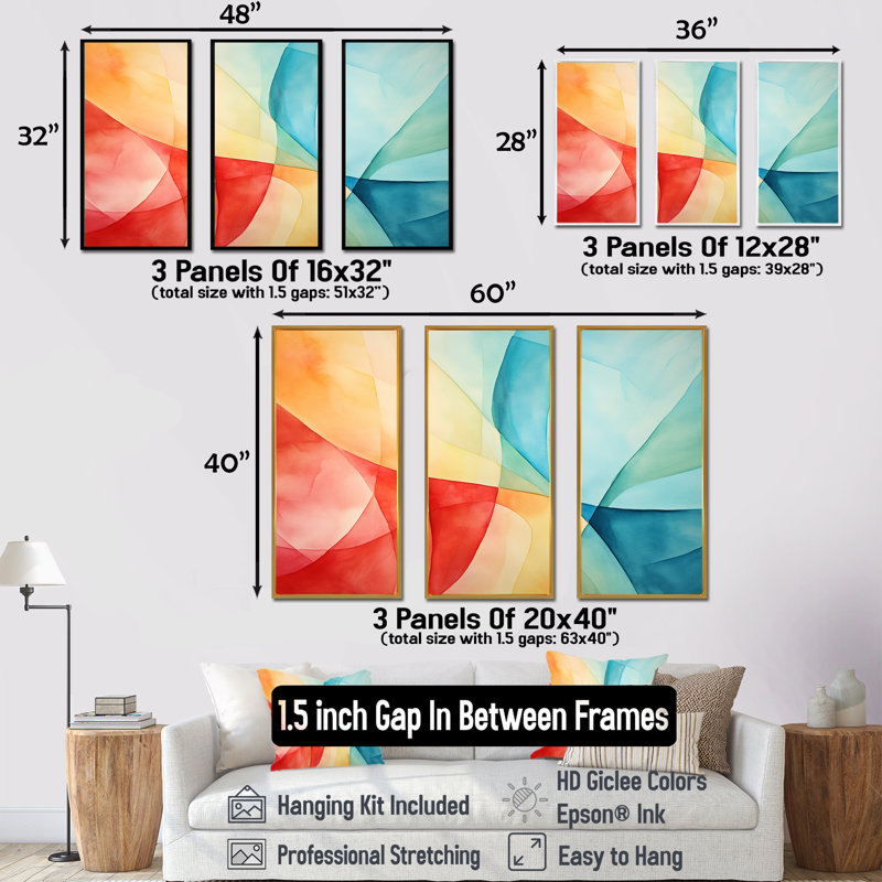 Mid-Century Pastel Color Collages III - Art mural géométrique, Cadre flottant noir, 28" H x 36" W x 1" D