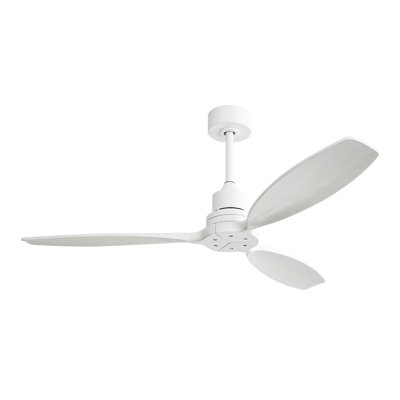 52 Inch Wood Blade Low Profile Ceiling Fan With 6 Speed Remote Control For Patio Living Room