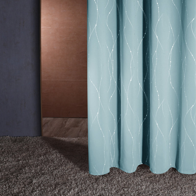 Room Darkening Curtain Panel Pair, 38" W x 90" L, Light Blue