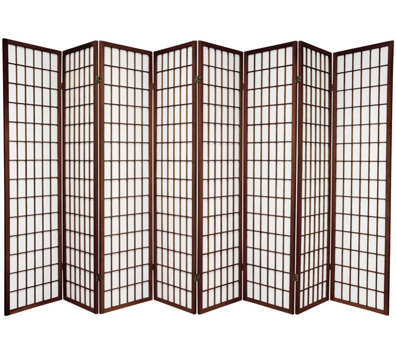Alex 26.5"H Short Folding Screen, 3 Panels, Walnut