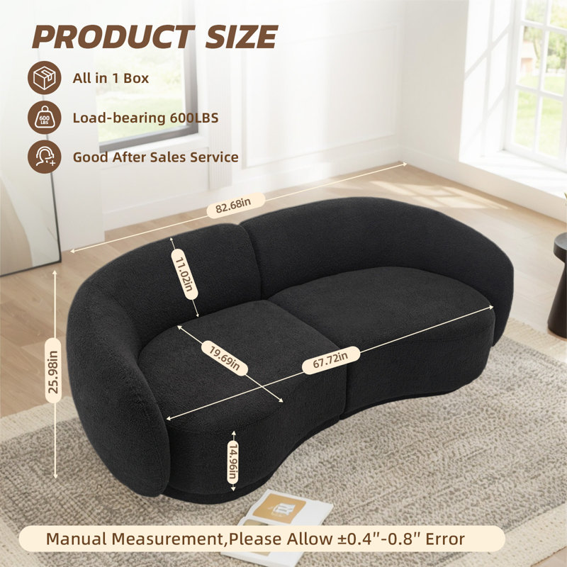 Kullervo Upholstered 83'' Sofa, Black
