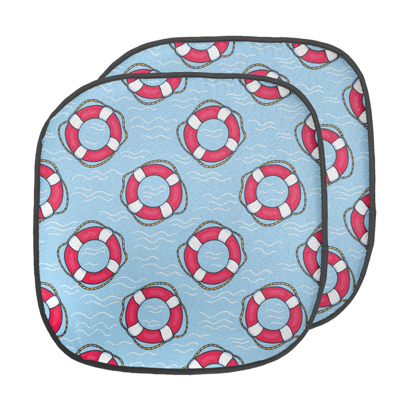 Coussin de siège papillon, Bleu/rouge