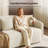 83" Waterproof Chenille Curved Sofa, Modern 3-Seater Couch with 3 Throw Pillows, Contemporary Living Room Sofa-459754313