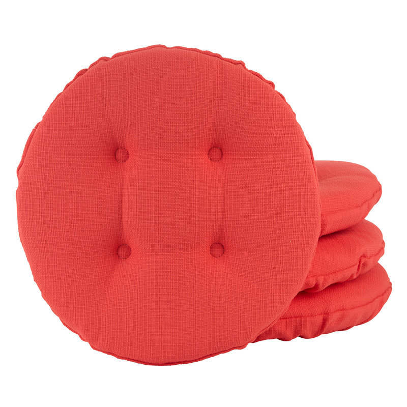 Non-Slip Solid Barstool Seat Cushion, 14-Inches Round, Coral