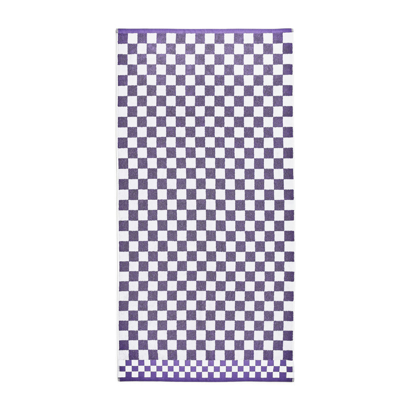 Sterling Check Bath Towel, Purple/White