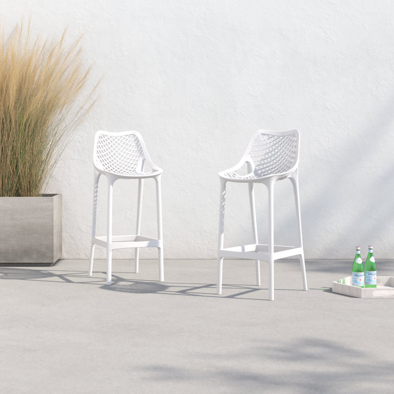 Tabouret de bar pour le patio Farrah, Blanc, 29.5"
