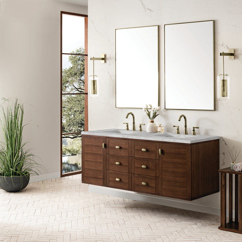 Amberly 60'' W Double Vanity, Victorian Silver