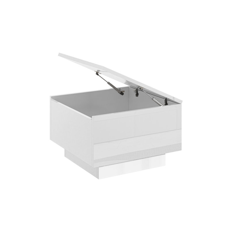 Coffee Table Caoilainn with Storage Compartments, 40cm H x 60cm L x 60cm W, White